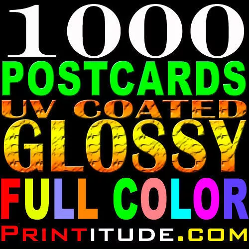 1000 POSTCARDS 4"x11" FULL COLOR GLOSSY UV 2 SIDED 4x11 CUSTOM PRINTING & Design