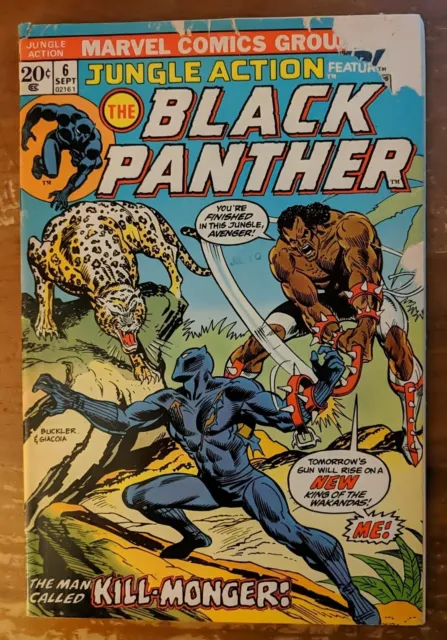 Jungle Action #6 2.5- 3.0 Black Panther 1st Appearance Killmonger! Marvel 1973