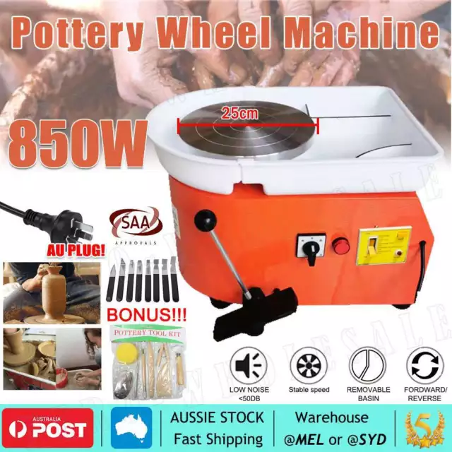 850W Electric Pottery Wheel Machine Ceramic Work Ceramics Clay Foot Pedal 25cm