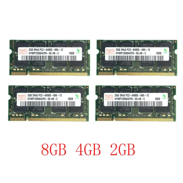 8GB 4GB 2GB 1GB DDR2 800MHz 200Pin CL6 SO-DIMM RAM Laptop Memory For Hynix LOT