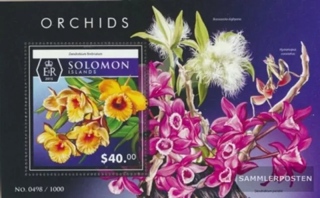 Salomoninseln Block 460 (kompl. Ausg.) postfrisch 2015 Orchideen