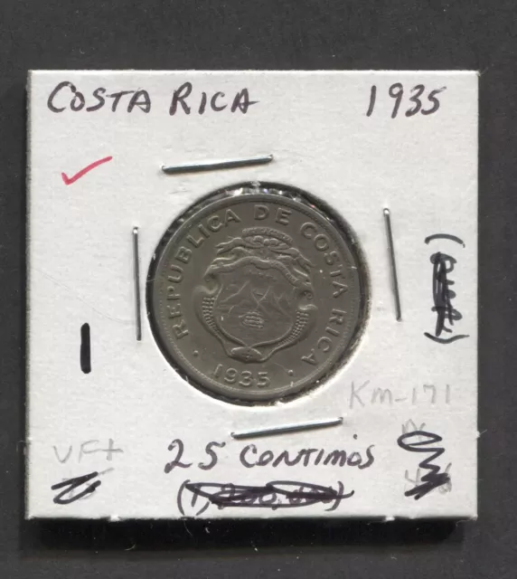 1935-Costa Rica- 25 Centimes-VF+