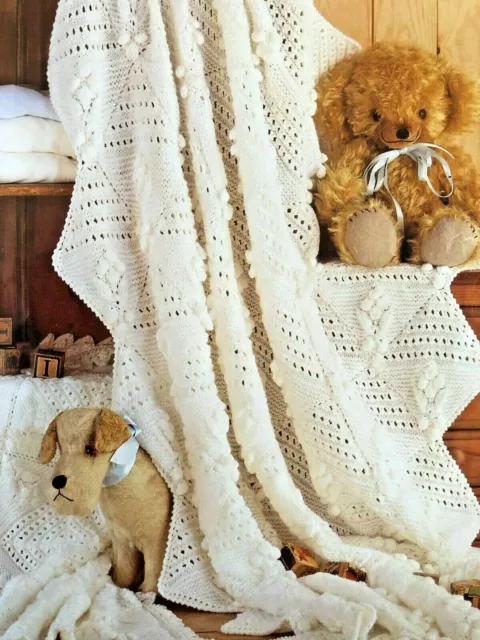 KNITTING PATTERN BABY BLANKET / SHAWL in 2 sizes DK  & 4 Ply Pattern -  19BK