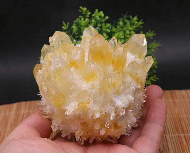 540g New Find Yellow Phantom Quartz Crystal Cluster Mineral Specimen
