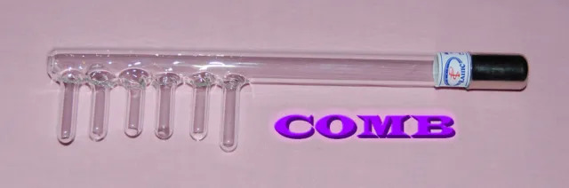 Comb ELECTRODE TUBE HIGH FREQUENCY VIOLET RAY Darsonval Skin Care12MM