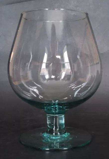 Large vintage MCM pale green brandy glass vase - 23 cm