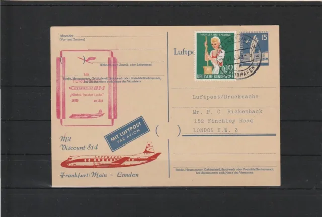 Berlin GA Karte + BRD ZuF Lufthansa Luftpost Frankfurt/M. - London1959 #1100511