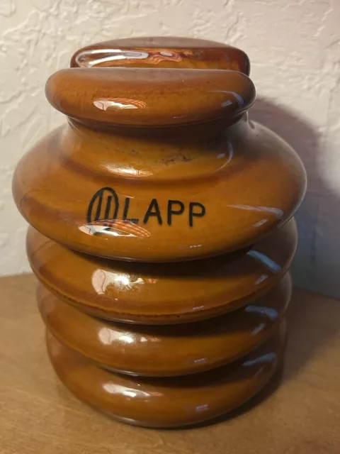 Vintage Brown  LAPP   Porcelain Insulator