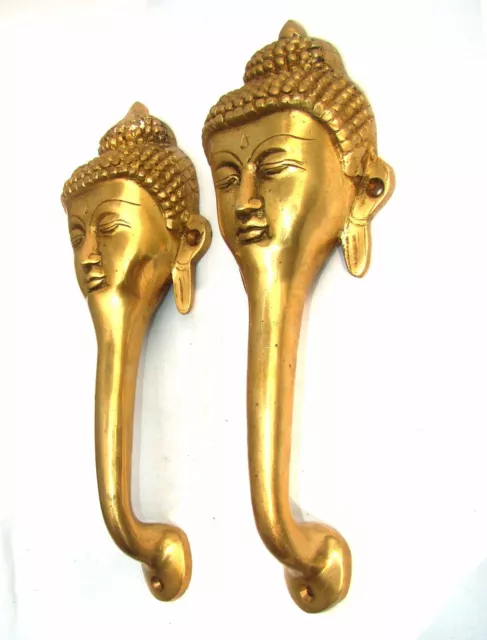 Lord Buddha Face Door Handle Golden Brass Religious Design Door Handle Dec BM413 2