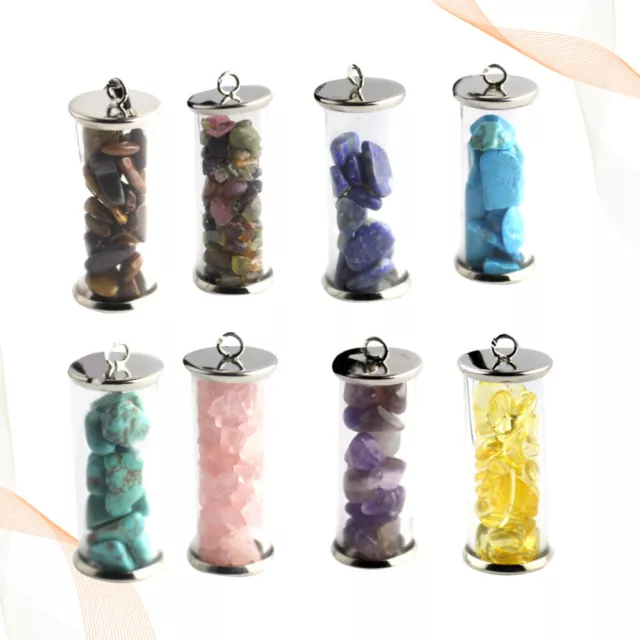 8 Pcs Hanging Glass Container Terrarium Ladies Gifts Necklace