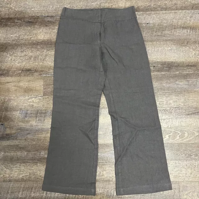 Eileen Fisher Pants Womens size 6 Gray Wide Leg Heavy Linen Trouser NWT