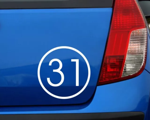 2 x Startnummern Rund Outline Aufkleber 25 Farben 6 Größen Autoaufkleber Sticker