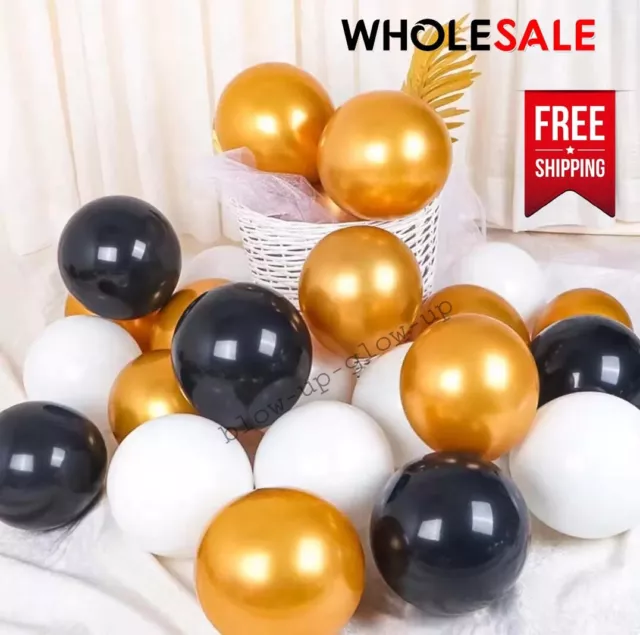 10-50 CHROME BALLOONS METALLIC LATEX PEARL 12" Helium/Air Wedding Birthday Party