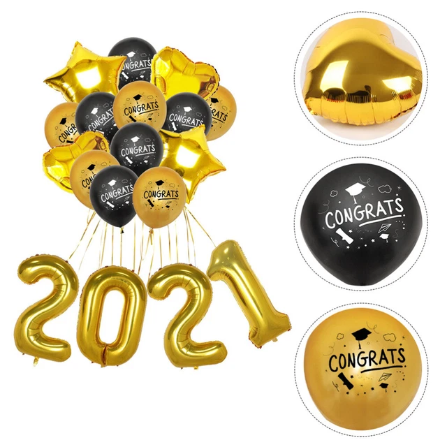 1 Set / 18 Stück Graduation Latex Ballon Set Aluminium Film Ballons Party