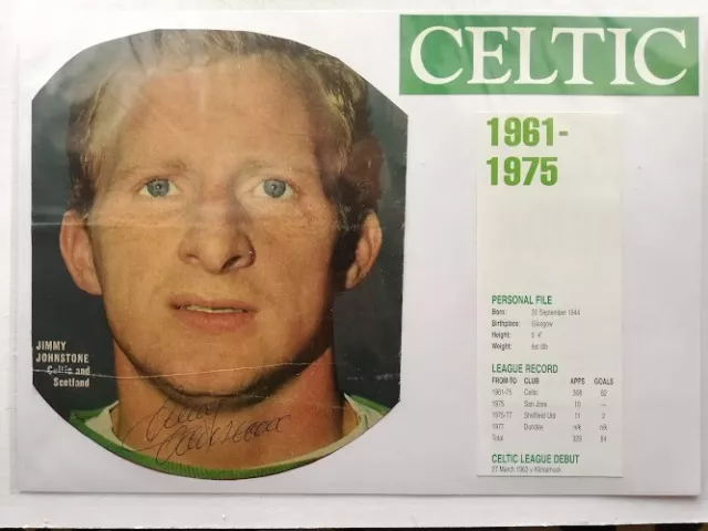 Jimmy Johnstone Celtic Lisbon Lions Legend Hand-Signed Photocard (2)