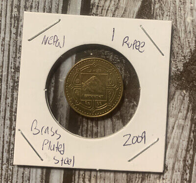 Nepal 1 Rupee 2009 Brass Plated Steel Coin