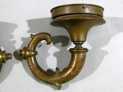 Pair of Antique CAST BRASS WALL SCONCE ARMS - NO BACK PLATES - BIRD HEAD FORM 2