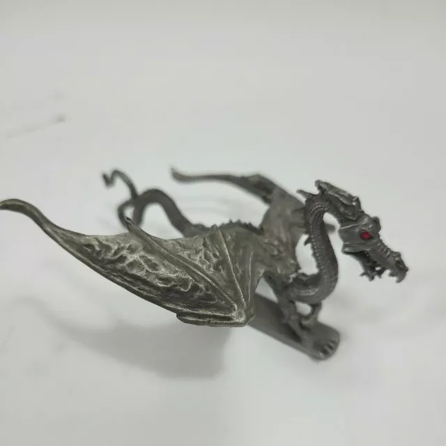 Vintage Ral Partha Pewter Winged Dragon D&D Red Jeweled Eyes PP60 1983