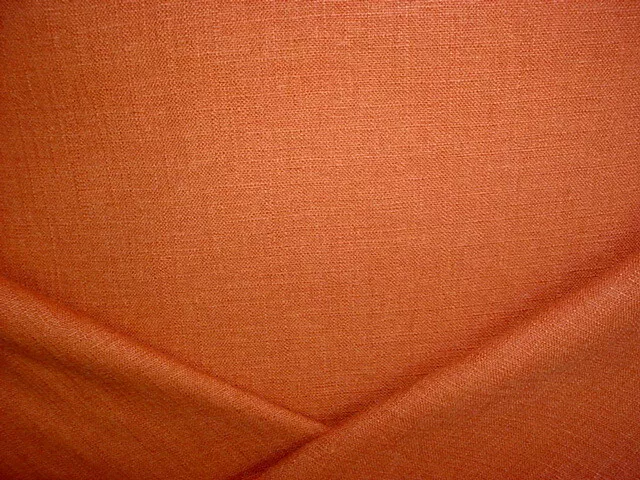 23-1/8 Kravet Lee Jofa Solid Burnt Orange Slubby Linen Drapery Upholstery Fabric