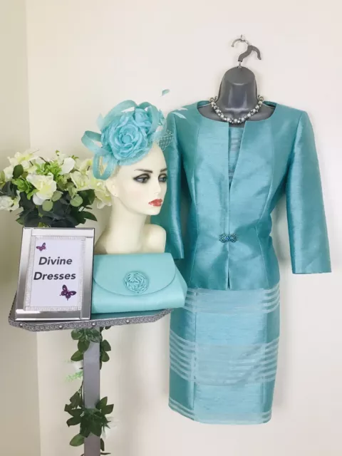 Carla Ruiz Size 42  12  Turquoise Mint Mother Of Bride Groom Wedding Outfit