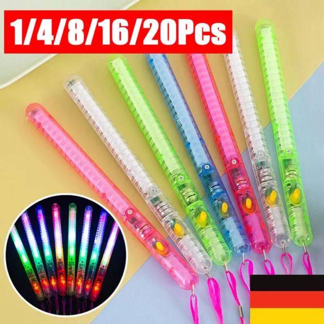 20X LED Schaumstoff Glowstick mit Farbeffekten Partylicht | Leuchtstab | Stab DE