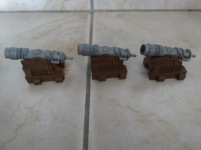 Playmobil Accessori Cavaliere - Lotto 2 Cannoni Marroni Con Ruote E Proiettili - Castello
