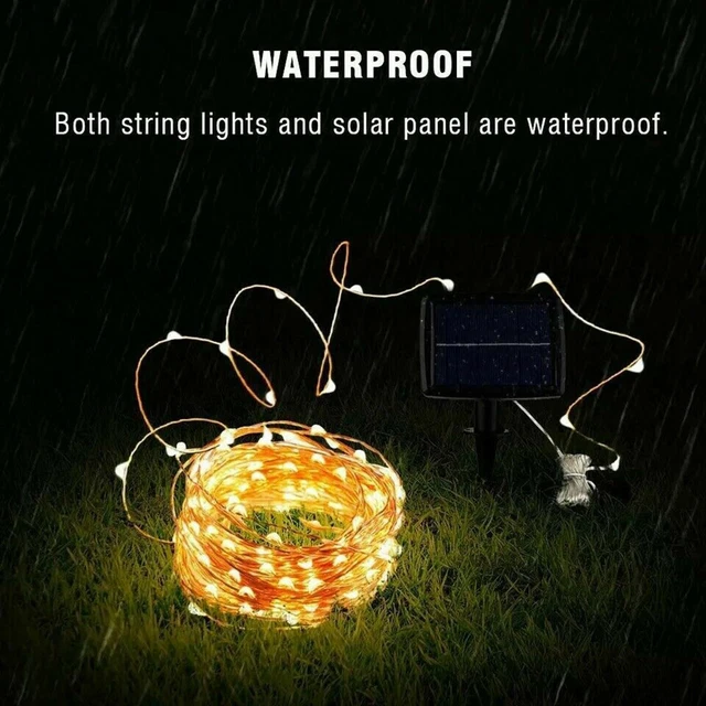 200 LED Solar Fairy String Light Copper Wire Outdoor Waterproof Garden Decor 20M 2