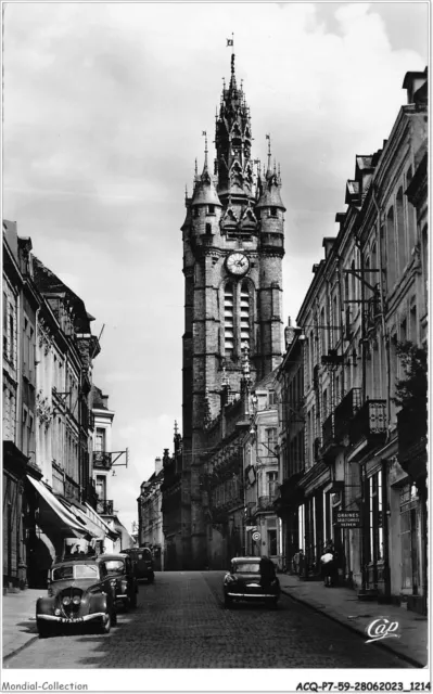 ACQP7-59-0613 - DOUAI - rue de la mairie et le beffroi