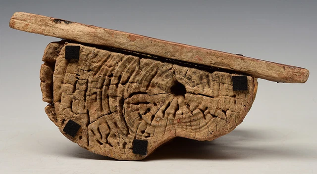 18th Century, Shan, Antique Burmese Wooden Seated Buddha 12