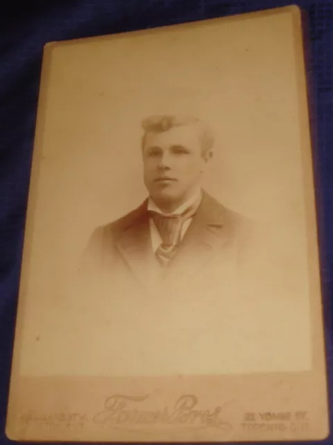 SE378 Vtg Cabinet Photo Young Man Farmer Bros Hamilton 92 Yonge St Toronto ON 2