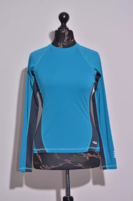 Camiseta Rab Aeon Mujer Azul Mangas Largas Capa Base Talla Reino Unido 12 / EE. UU. M / EU 40