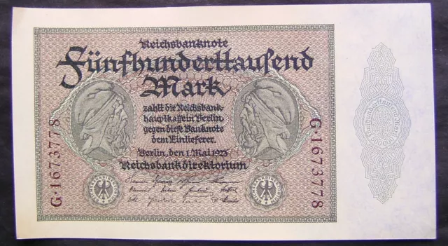 1087 Deutschland Inflation ★★★ 500000 Mark  1. Mai 1923 Erh. I- ★★★