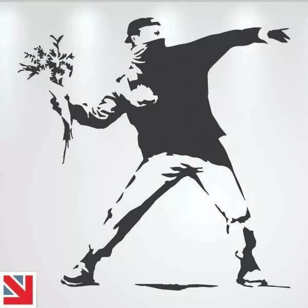 BANKSY Flower Thrower Wall Art Decal Sticker Vinyl Decor Home Graffiti Design