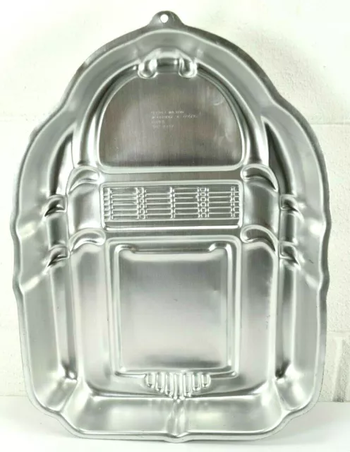 Wilton Jukebox Baking Cake Mold Vintage 1983 Silver Tin Pan  #502-1387 Music