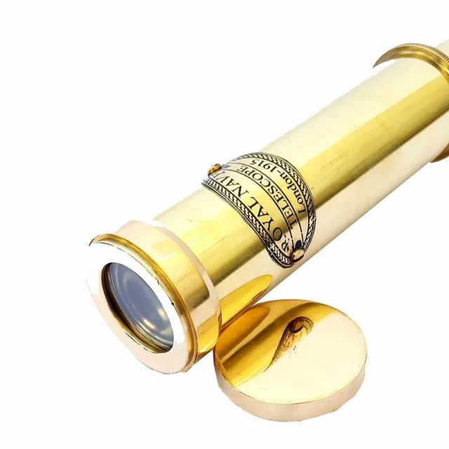 Real Marina 30.5cm Completo Latón Vintage Catalejo Monocular Único Diseñador