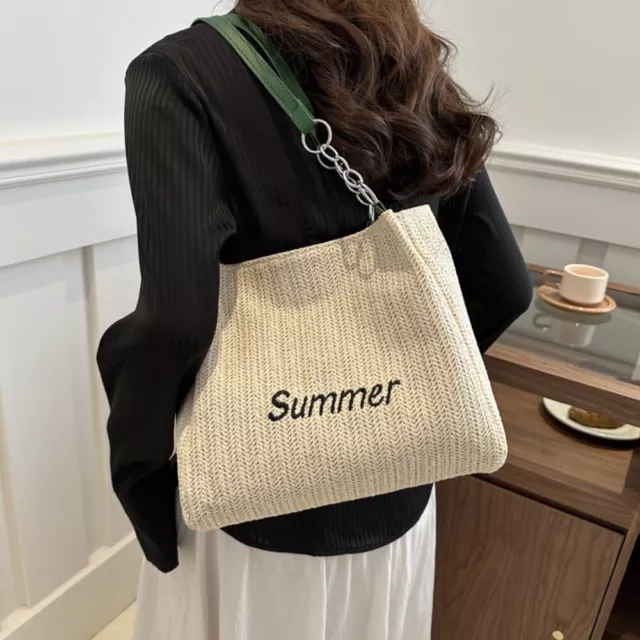 Large Capacity Straw Woven Bag Casual Bucket Bag Hot Sale Commuting Bag  Party