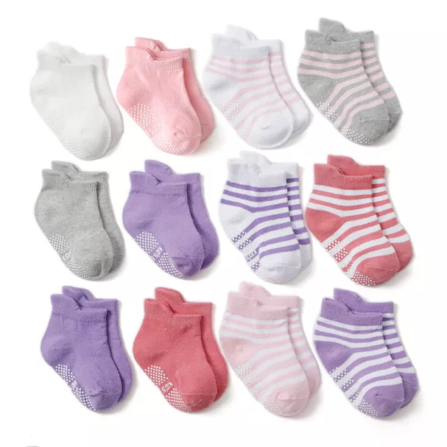 Calcetines al tobillo para niños pequeños Calcetines para bebés algodón suave bebés niños niñas Calcetines 12 pares