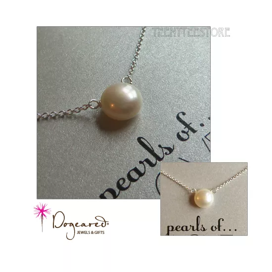 Dogeared Large 9 mm Pearl 925 Sterling Silver 18" Pearls of Love Necklace Boxed