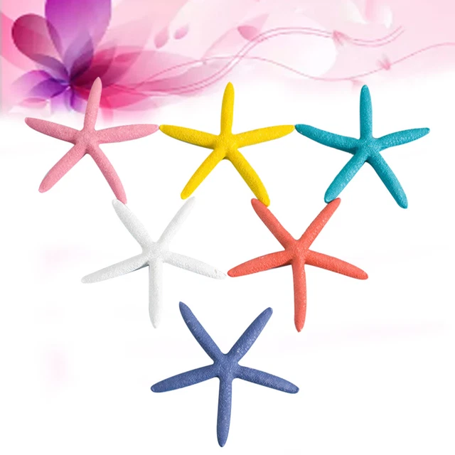 6 piezas Boda Estrella de mar Decoración de pared Resina Estrella de mar Decoración de boda Foto Utilería para