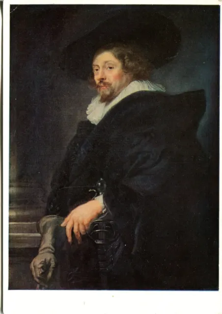 Alte Kunstpostkarte - Peter Paul Rubens - Selbstbildnis