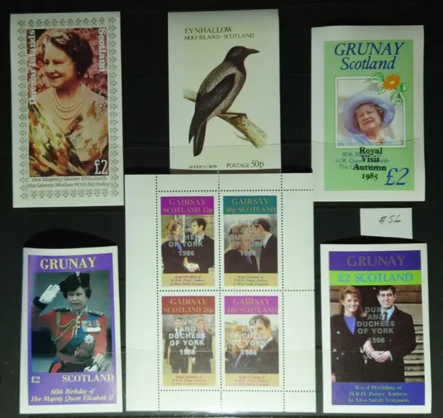 Scotland Queen Elizabeth II Mixed Mini Sheets and souvenir stamps, MNH #S6