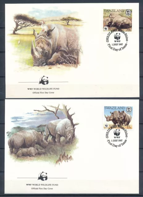 [CPA1097] Swaziland 1987 - WWF Rhinoceros - very nice set of 4 documents (FDC)