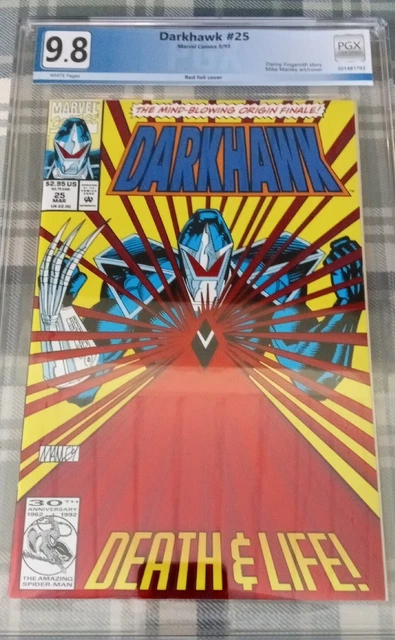 Darkhawk 25 PGX not CGC 9.8 Marvel 1993 Death and Life RED Foil cover Comic Book