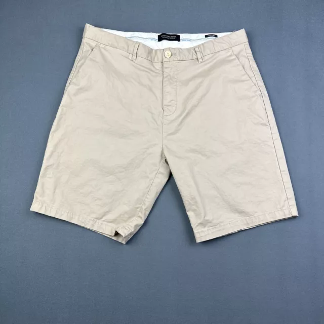 Scotch & Soda Shorts Mens 34 Khaki Stuart Chino Preppy Golf Casual Stretch 9"