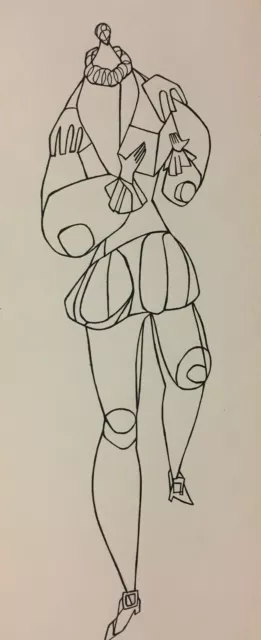 Dibujo original Ciro S.Oduber (Panamá 1921- España 2002). Medidas 42x16,5 cm