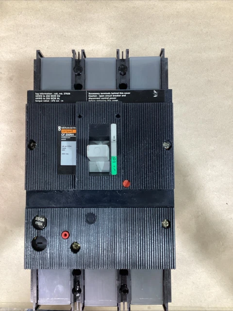 Merlin Gerin Compact CF 250NA #37402 250A 3P 480V Molded Case Switch Used Merlin Gerin Compact CF 250NA #37402 250A 3P 480V Molded Case Switch Used