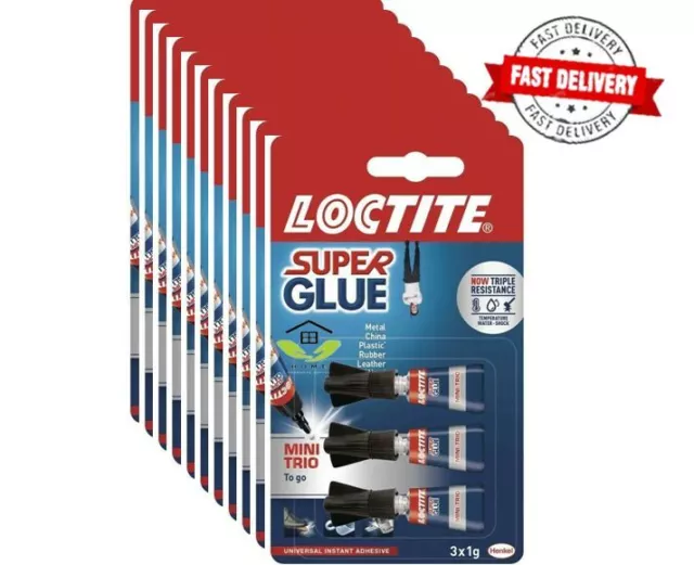 Loctite Super Glue Mini Trio Superglue Instant Adhesive High Strength Bond  3x1g