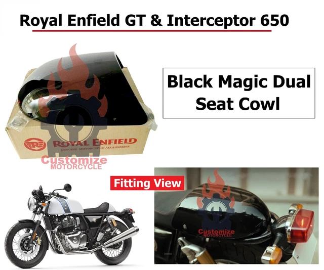 ROYAL ENFIELD &INTERCEPTOR & Continental GT 650" Black Magic "Dual Seat