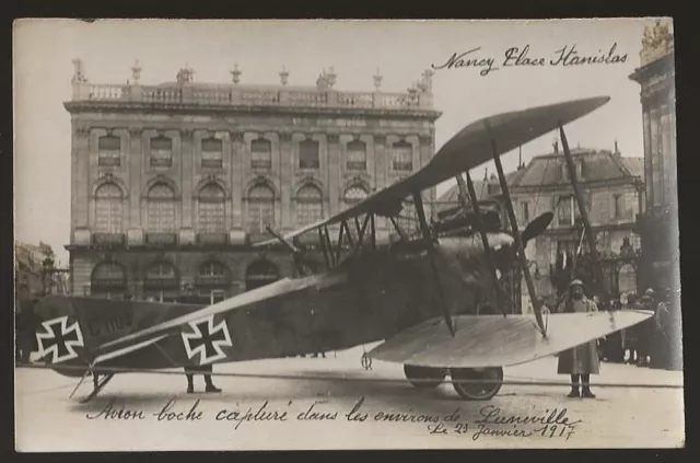 CPA-PHOTO Rare, 54 NANCY, Avion allemand capturé dans les environs de Lunéville