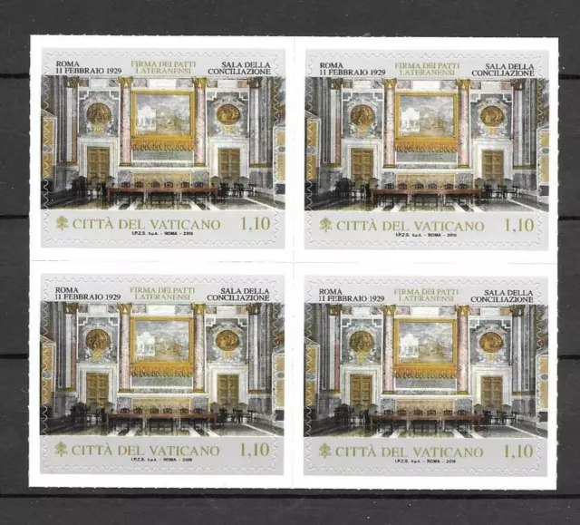Vatican 2019 FOUNDATION OF Vatican City State 90 Anniv. 4 Self Adhesive Stamps
